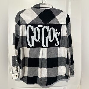 THE Go-Go’s graphic tshirt Upcycled flannel shirt M